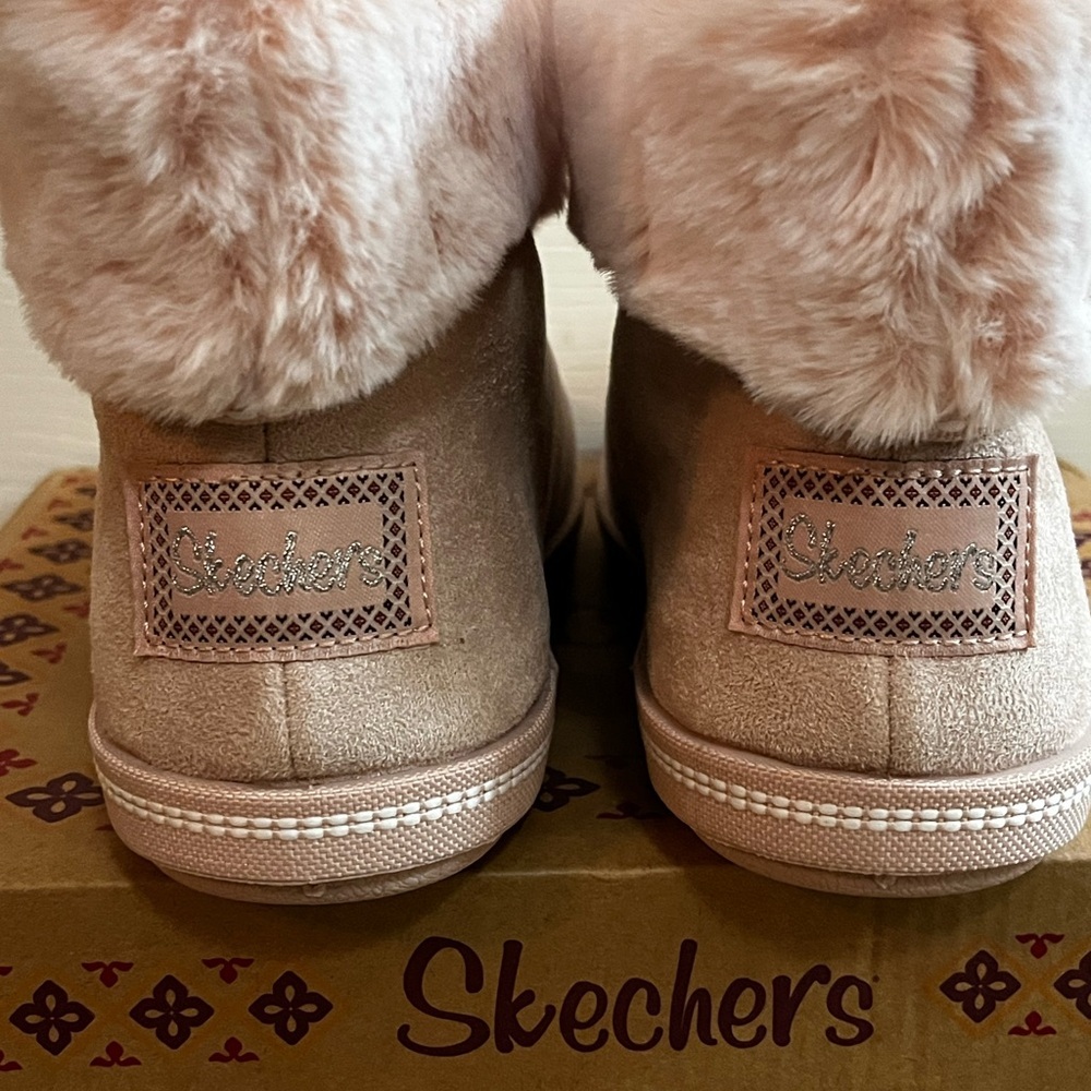 Skechers/Meant To Be NWT Women's Blush Faux Fur Suede Ankle Boots size 7.5 - Picture 6 of 8